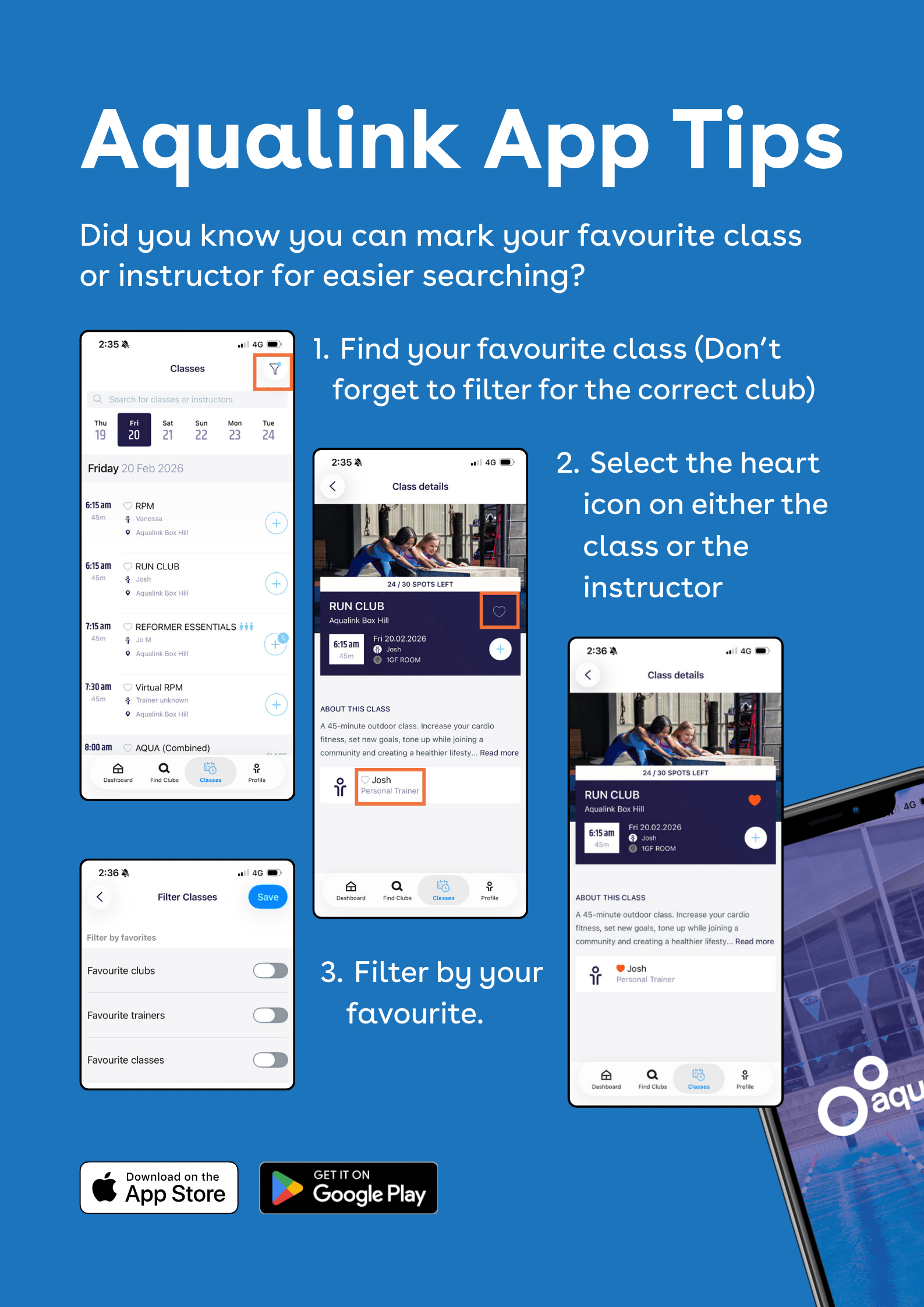Aqualink App How To: Filter by Favourites