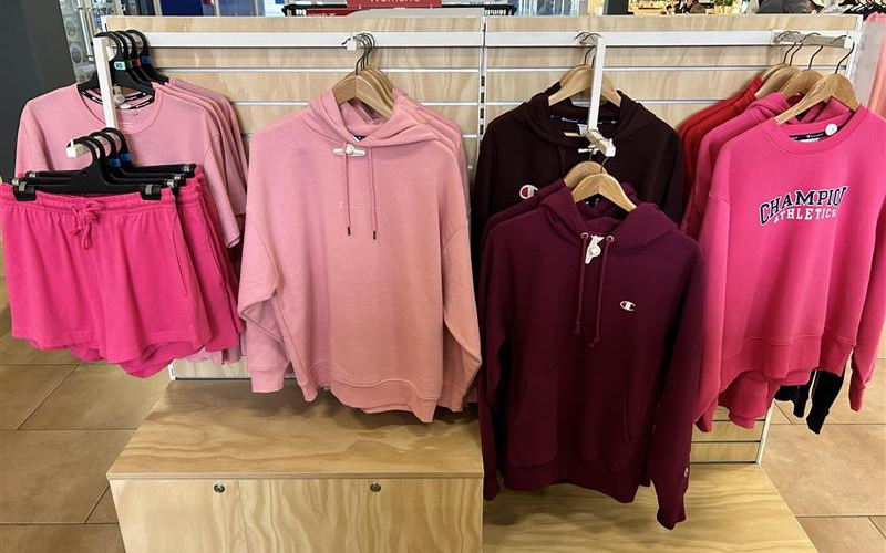 Range of Champion branded clothes including Shorts, Jumpers and Hoodies