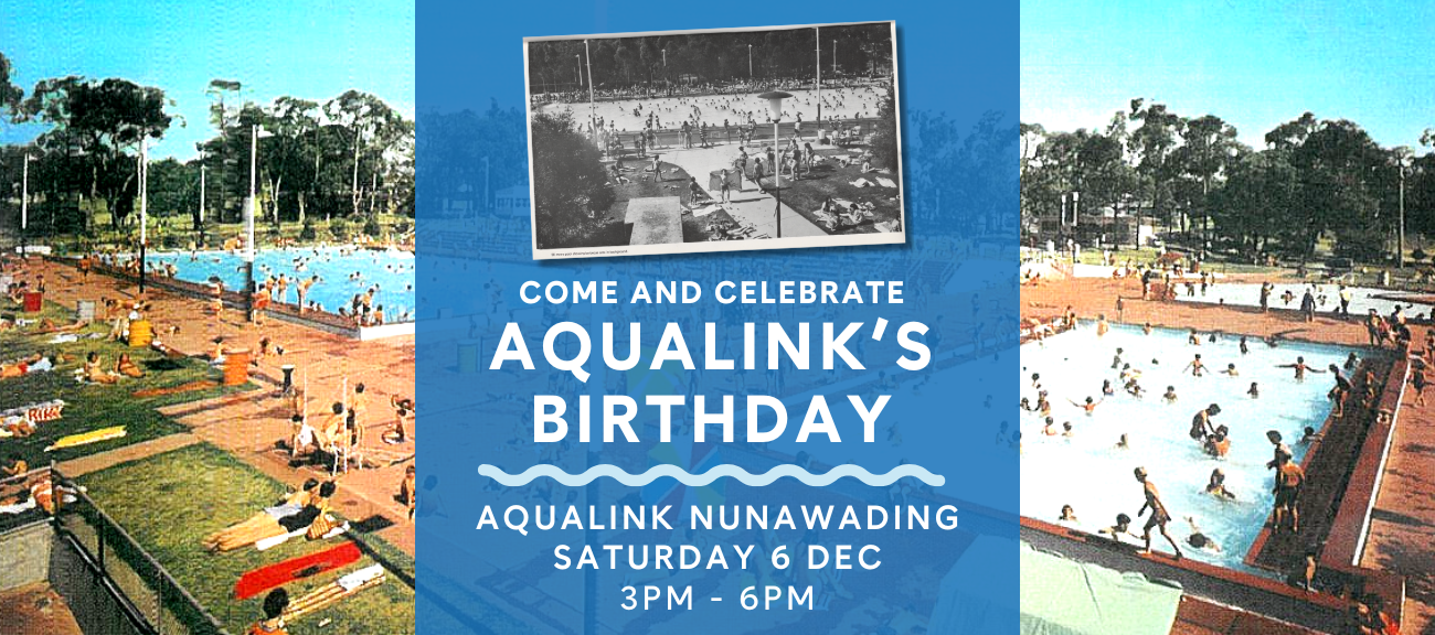 Aqualink Nunawading's Birthday Party Invite, Saturday 6 December 3pm-6pm