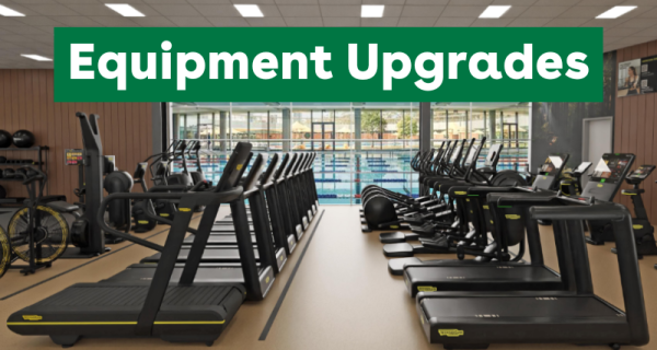Event banner with image of new cardio equipment with text over lay that reads 'Equipment Upgrades'